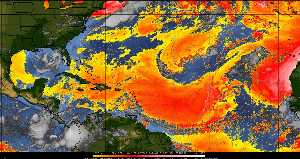 Météo tropicale : Air sec et densité de poussière dans l'air.