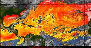 Météo tropicale : Air sec et densité de poussière dans l'air.