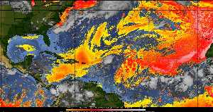 Météo tropicale : Air sec et densité de poussière dans l'air.