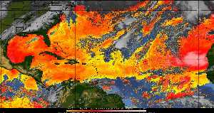 Météo tropicale : Air sec et densité de poussière dans l'air.
