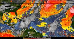 Météo tropicale : Air sec et densité de poussière dans l'air.
