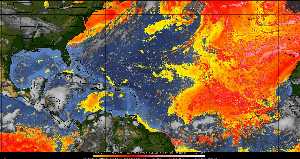 Météo tropicale : Air sec et densité de poussière dans l'air.