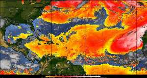 Météo tropicale : Air sec et densité de poussière dans l'air.