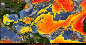 Météo tropicale : Air sec et densité de poussière dans l'air.