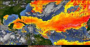 Météo tropicale : Air sec et densité de poussière dans l'air.