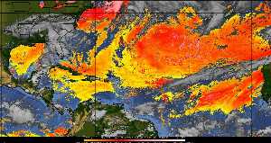 Météo tropicale : Air sec et densité de poussière dans l'air.