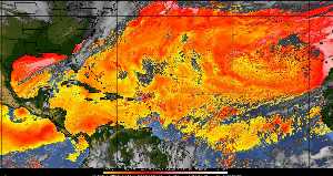 Météo tropicale : Air sec et densité de poussière dans l'air.