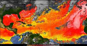 Météo tropicale : Air sec et densité de poussière dans l'air.