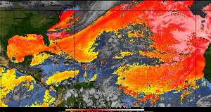 Météo tropicale : Air sec et densité de poussière dans l'air.