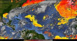 Météo tropicale : Air sec et densité de poussière dans l'air.