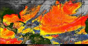 Météo tropicale : Air sec et densité de poussière dans l'air.