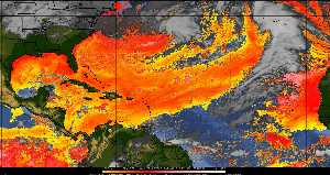 Météo tropicale : Air sec et densité de poussière dans l'air.