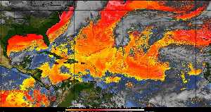 Météo tropicale : Air sec et densité de poussière dans l'air.