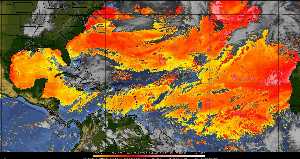 Météo tropicale : Air sec et densité de poussière dans l'air.