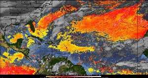 Météo tropicale : Air sec et densité de poussière dans l'air.