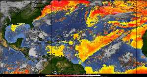 Météo tropicale : Air sec et densité de poussière dans l'air.