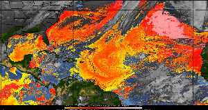 Météo tropicale : Air sec et densité de poussière dans l'air.