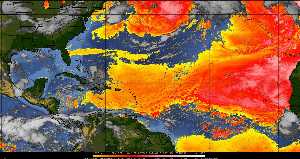 Météo tropicale : Air sec et densité de poussière dans l'air.