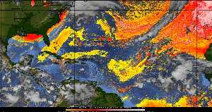 Météo tropicale : Air sec et densité de poussière dans l'air.