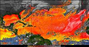Météo tropicale : Air sec et densité de poussière dans l'air.