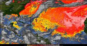 Météo tropicale : Air sec et densité de poussière dans l'air.