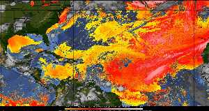 Météo tropicale : Air sec et densité de poussière dans l'air.