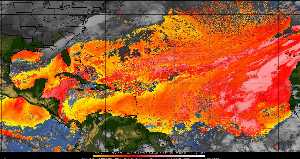 Météo tropicale : Air sec et densité de poussière dans l'air.
