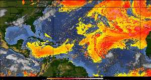 Météo tropicale : Air sec et densité de poussière dans l'air.