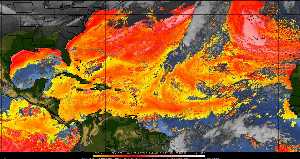 Météo tropicale : Air sec et densité de poussière dans l'air.