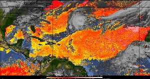 Météo tropicale : Air sec et densité de poussière dans l'air.