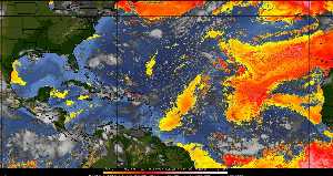 Météo tropicale : Air sec et densité de poussière dans l'air.