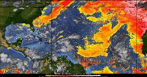 Météo tropicale : Air sec et densité de poussière dans l'air.