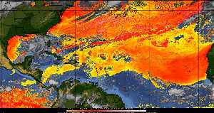 Météo tropicale : Air sec et densité de poussière dans l'air.