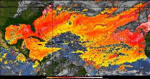 Météo tropicale : Air sec et densité de poussière dans l'air.