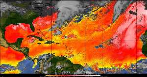 Météo tropicale : Air sec et densité de poussière dans l'air.