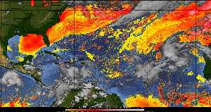 Météo tropicale : Air sec et densité de poussière dans l'air.