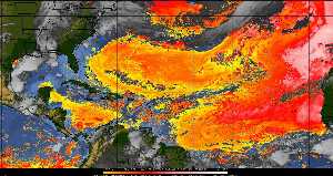 Météo tropicale : Air sec et densité de poussière dans l'air.