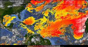 Météo tropicale : Air sec et densité de poussière dans l'air.