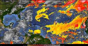 Météo tropicale : Air sec et densité de poussière dans l'air.