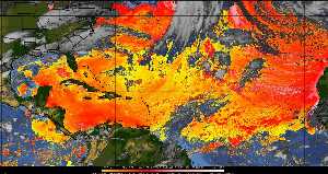Météo tropicale : Air sec et densité de poussière dans l'air.
