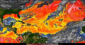 Météo tropicale : Air sec et densité de poussière dans l'air.