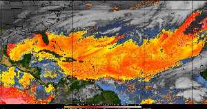 Météo tropicale : Air sec et densité de poussière dans l'air.