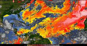 Météo tropicale : Air sec et densité de poussière dans l'air.
