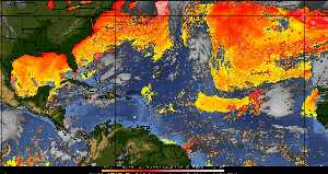 Météo tropicale : Air sec et densité de poussière dans l'air.