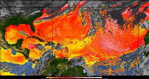 Météo tropicale : Air sec et densité de poussière dans l'air.