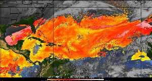 Météo tropicale : Air sec et densité de poussière dans l'air.