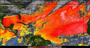 Météo tropicale : Air sec et densité de poussière dans l'air.