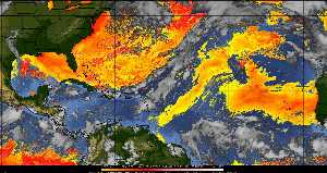 Météo tropicale : Air sec et densité de poussière dans l'air.