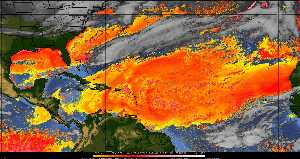 Météo tropicale : Air sec et densité de poussière dans l'air.