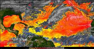 Météo tropicale : Air sec et densité de poussière dans l'air.
